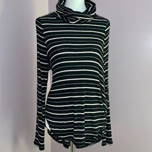 Free People Striped Cowl Neck Sweater